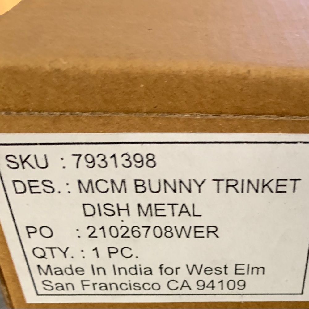 West Elm Bunny Trinket Dish - Picture 2 of 3